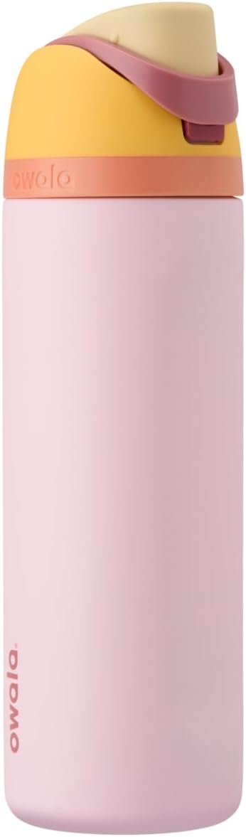 Owala FreeSip Insulated Stainless Steel Water Bottle with Straw for Sports and Travel, BPA-Free, 24-oz, Very, Very Dark