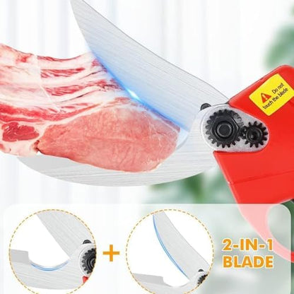 21V Electric Poultry Shears, Rechargeable Cordless Scissors for Cutting Chicken Bones, Crab Legs & Vegetables. Sharp Stainless Steel Blade with Safety Lock. Ideal for Home Kitchen and Outdoor BBQ Use.