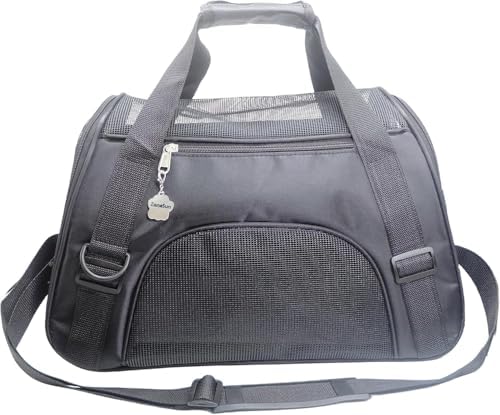 ZaneSun Cat Carrier,Soft-Sided Pet Travel Carrier for Cats,Dogs Puppy Comfort Portable Foldable Pet Bag Airline Approved (Small Rosered)