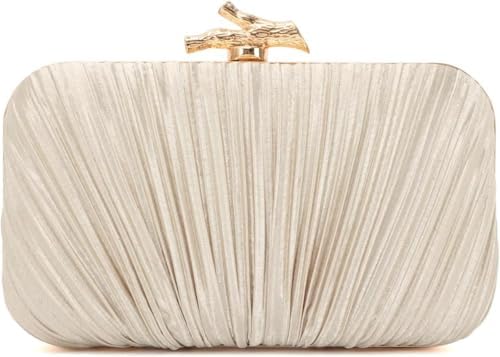 Clutch Purses for Women Evening Bag Pleated Clutch Bag with Chain Party Purses Handbag for Cocktail/Prom/Party/Wedding/Formal