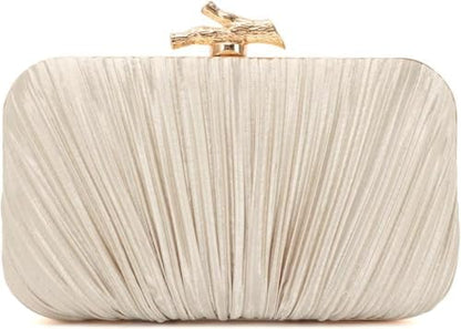 Clutch Purses for Women Evening Bag Pleated Clutch Bag with Chain Party Purses Handbag for Cocktail/Prom/Party/Wedding/Formal