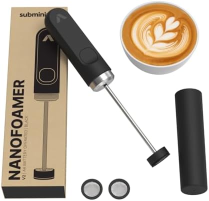 Subminimal NanoFoamer Lithium Performance Milk Foamer | USB-C Rechargeable, IP4 Waterproof, Dual-Speed, Stainless Steel | Premium Microfoamed Milk in 30 Seconds, Barista-Style Coffee Drinks at Home