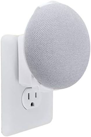 The Nest Mini Backpack 2nd Gen 2019: The Simplest and Cleanest Outlet Wall Mount Hanger Stand for NEW Google Nest Mini - No Cord Wrapping Required - Designed in USA (White)