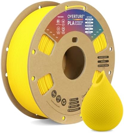 OVERTURE PLA Filament 1.75mm PLA 3D Printer Filament, 1kg Cardboard Spool (2.2lbs), Dimensional Accuracy +/- 0.02mm, Fit Most FDM Printer (Black 1-Pack)