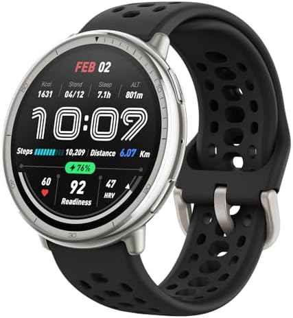 Amazfit Active 2 Smart Watch 44mm, GPS Maps with Direction, Fitness Tracker, 10 Day Battery, Sleep Monitor, 160+ Sport Modes, Water Resistant, for Android & Apple iPhone, Black Sport Silicone