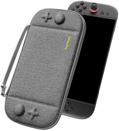tomtoc Slim Carrying Case for Nintendo Switch 2 Model 2025, Odorless Felt Protective Hard Shell with 12 Game Card Slots, Portable Travel Storage Case with Original Patent and Military Grade Protection