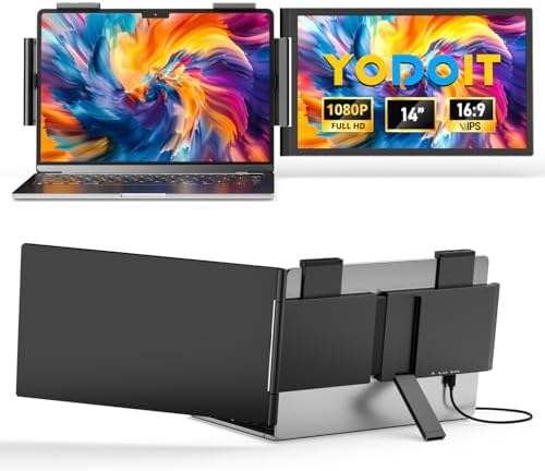 Yodoit Laptop Screen Extender, 1920×1200 14" FHD Travel Monitor with USB Type