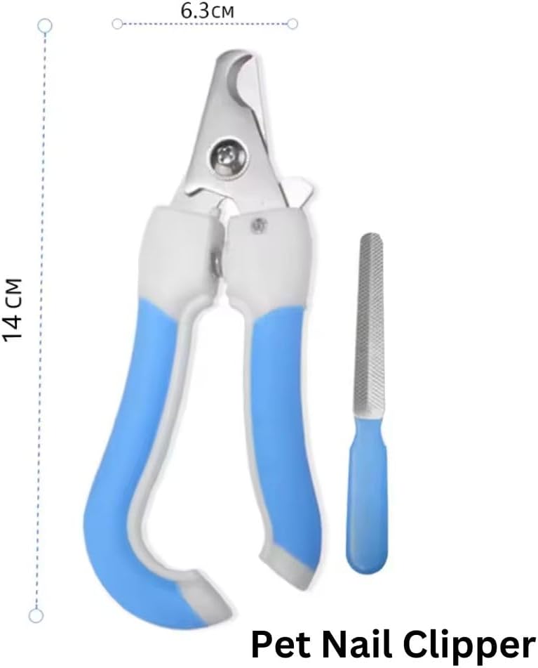 Dog Nail Clippers and Trimmer with Safety Guard to Avoid Over Cutting Professional Grooming Pet Nail Clipper with Free Nail File for Small Medium Large Breeds- Sharp Razor Edge Blade Pet Clippers
