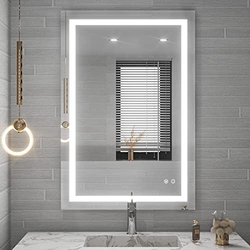 TETOTE 36 x 28 Bathroom LED Mirror Bedroom LED Mirror Fashion Style Vanity Makeup Mirror Dimmable Anti-Fog Wall Mounted Birthday Gift Housewarming Gift Wedding Gift