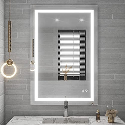 TETOTE 36 x 28 Bathroom LED Mirror Bedroom LED Mirror Fashion Style Vanity Makeup Mirror Dimmable Anti-Fog Wall Mounted Birthday Gift Housewarming Gift Wedding Gift