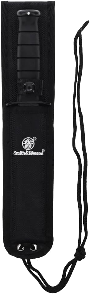 Smith & Wesson Search & Rescue CKSUR1 Clip Point Fixed Blade Knife Rubberized Aluminum Handle