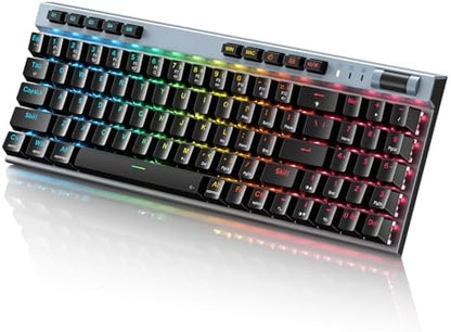 Mechanical Gaming Keyboard,RGB 104 Keys Ultra-Slim Rainbow LED Backlit USB Wired Keyboard with Blue Switches,Durable ABS Keycaps/Anti-Ghosting/Spill-Resistant Mechanical Keyboard for PC Mac Xbox Gamer