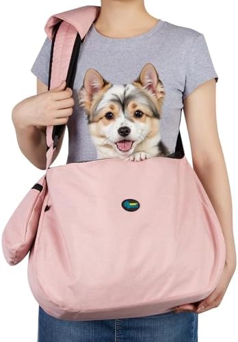 Ownpets Pet Dog Sling Carrier Bag Adjustable Padded Strap Dog Hand Free Safe Mesh Pet Carrier for Small Medium Dog Cat, Fit 10lbs up to 20 Pounds