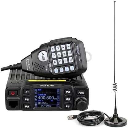 Retevis RT95 Mobile Ham Radio, Dual Band Two Way Radio Long Range, 200 Channels, 180 Rotatable LCD Display, Chirp, VOX, Mini Mobile Transceiver for Cars, Vehicle Driving