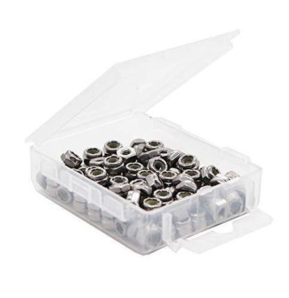 binifiMux 50pcs 1/4-20 Nylon Inserted Self Locking Nuts 304 Stainless Steel