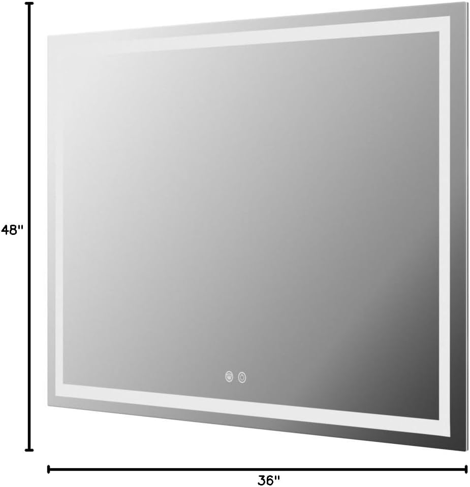 TETOTE 36 x 28 Bathroom LED Mirror Bedroom LED Mirror Fashion Style Vanity Makeup Mirror Dimmable Anti-Fog Wall Mounted Birthday Gift Housewarming Gift Wedding Gift