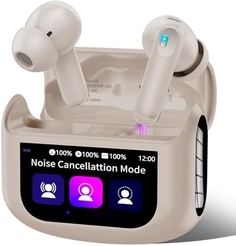 Wireless Earbuds, Bluetooth 5.4 Ear Buds with Multifunctional Touch Screen, 48H HiFi Stereo Headphones, ANC/ENC Noise Cancelling Mic, IPX7 Bluetooth Earbuds with 5 EQ Modes, in Ear Earphones, Black