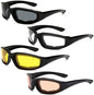 Peciees 4PCS Motorcycle Riding Glasses Bicycle Sunglasses Goggles for Outdoors