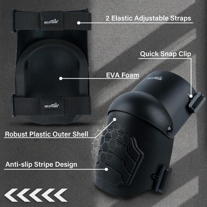 MELOTOUGH Knee Pads for Work,Construction,Flooring,Gardening-Comfortable and Flexible(BLACK)