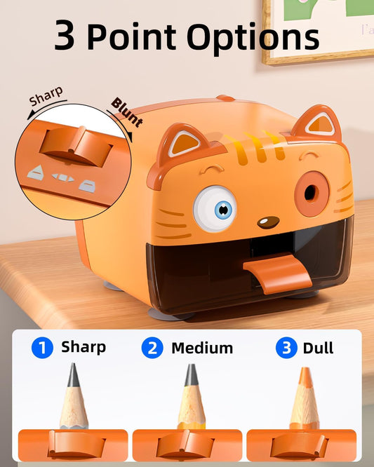 ZMOL Pencil Sharpeners，Heavy Duty Sharpeners for Classroom，Cute Plug in for Kids,Auto-Stop Pencil Sharpeners for No.2 / Colored Pencil