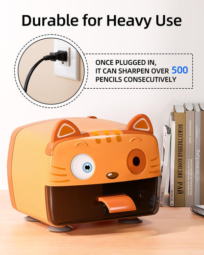 ZMOL Pencil Sharpeners，Heavy Duty Sharpeners for Classroom，Cute Plug in for Kids,Auto-Stop Pencil Sharpeners for No.2 / Colored Pencil