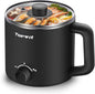 Topwit Hot Pot Electric, Electric Pot, 1.6L Ramen Cooker, Multifunctional Electric Cooker for Pasta, Shabu-Shabu, Oatmeal, Soup and Egg with Over-Heating Protection, Boil Dry Protection, Black