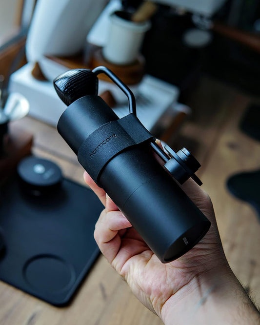 Normcore Manual Coffee Grinder V2, 38mm Titanium Contemporary Conical Burr, Adjustable Setting Double Bearing, Hand Espresso Grinder Perfect for Home, Office, Travel, and Camping - PuriLite