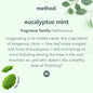 Method Daily Shower Cleaner Spray, Plant-Based & Biodegradable Formula, Spray and Walk Away - No Scrubbing Necessary, Eucalyptus Mint Scent, 828 mL Spray Bottles, 4 Pack, Packaging May Vary, Clear