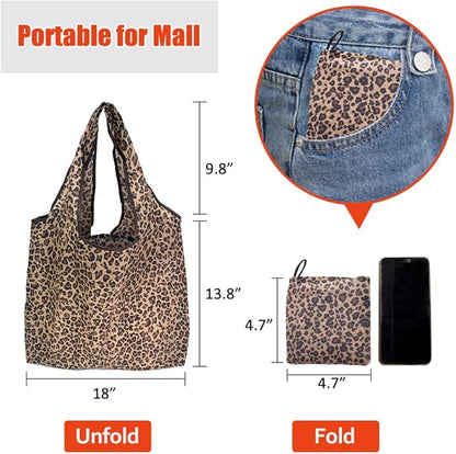 SNAIL GARDEN 6 Pack 44Lb Load Capacity Reusable Shopping Bag, Eco Friendly Foldable Large Heavy Duty Washable Tote Bags with 6 Attached Pouch,Lightweight Ripstop Polyester Grocery Shopping Bags