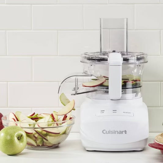 Cuisinart 9 Cups 350W Core Food Processor White FP-9CF: Continuous Feed, Reversible Disc, Dishwasher-Safe Parts
