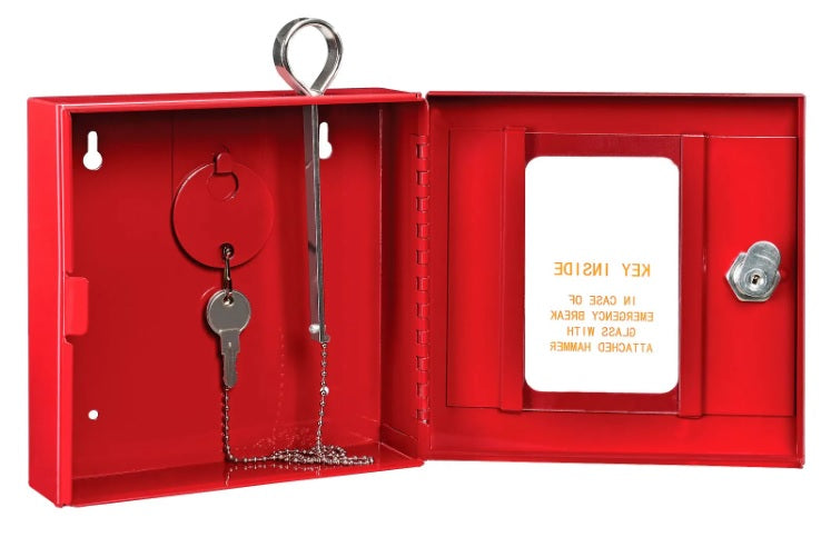 Global Industrial™ Emergency Key Box, 6-1/4"W x 2"D x 6-7/8"H, Keyed Differently, Red