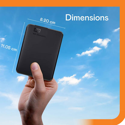 Western Digital 5TB Elements Portable External Hard Drive USB 3.0 (Black) - PuriLite