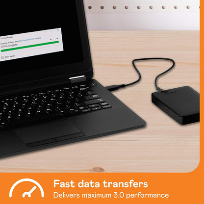Western Digital 5TB Elements Portable External Hard Drive USB 3.0 (Black) - PuriLite
