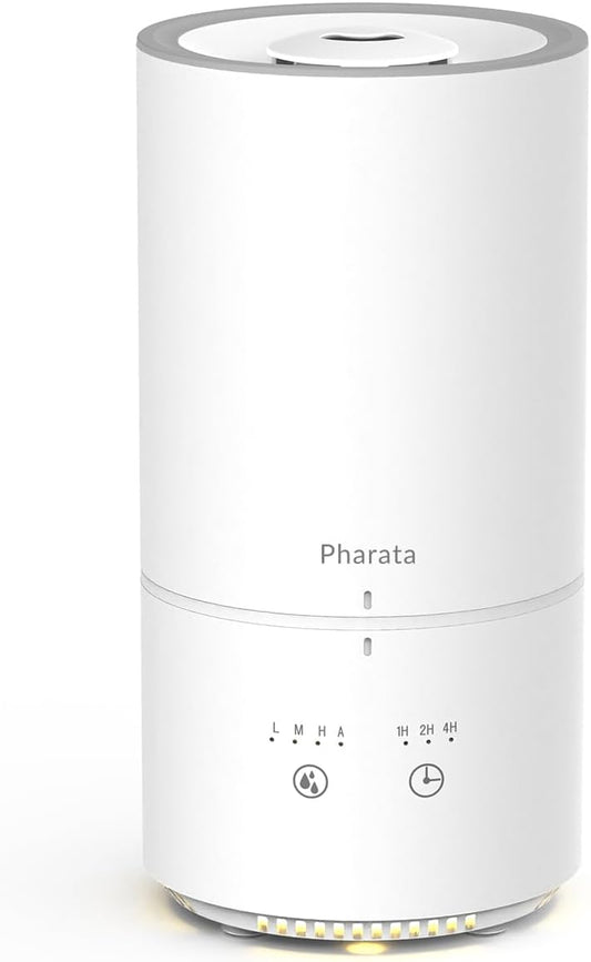 Humidifiers for Bedroom, 1000ML Small Humidifier for Baby & Plants, Portable Top Fill Humidifier Diffuser, with Touch Control, Auto Shut-off, White