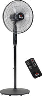 HOMCOM 16" Pedestal Fan with Remote Control, Height Adjustable, Tilted Head, Timer, Oscillating Standing Fan, Stand Floor Fans for Bedroom, Black