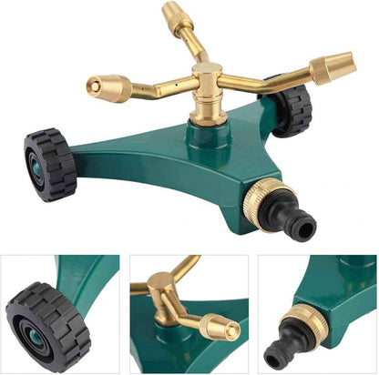 Garden Sprinkler, 3-Arms Garden Cooling Yard Watering Irrigation Tool Lawn Sprinkler Rotating Garden Watering System Kit