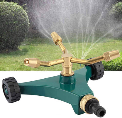 Garden Sprinkler, 3-Arms Garden Cooling Yard Watering Irrigation Tool Lawn Sprinkler Rotating Garden Watering System Kit