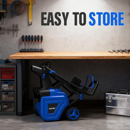 SOYUS Corded Electric Snow Blower – 20-Inch Snow Thrower – 180° Adjustable Chute Walk-Behind Snow Thrower with Dual LED Lights – Handles Wet & Heavy Snow