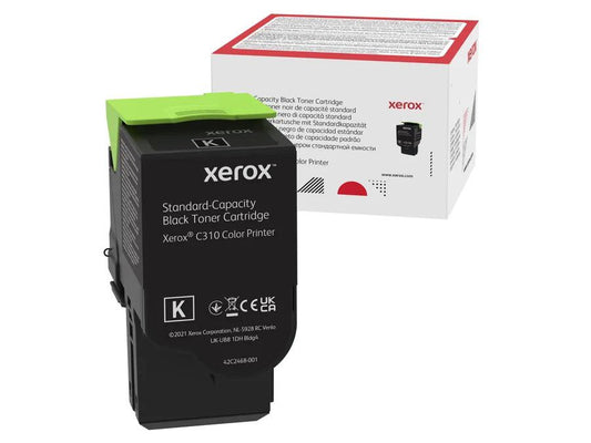 GENUINE XEROX BLACK STANDARD CAPACITY TONER CARTRIDGE, XEROX C310 COLOR PRINTER, (USE & RETURN)