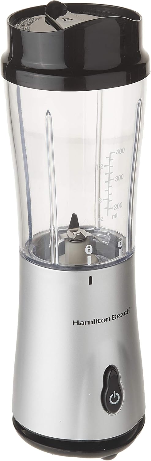 Hamilton Beach® Single-Serve Blender with Travel Lid 14 oz.,Silver, 51107C