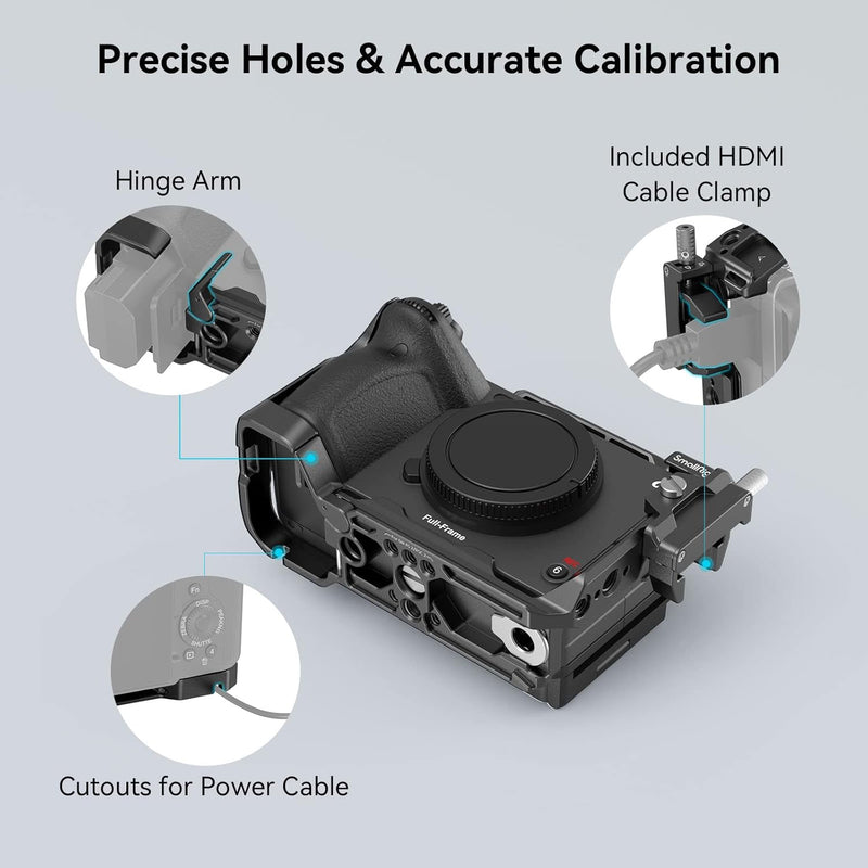 SmallRig Cage for Sony FX30 FX3 with Cable Clamp for HDMI, Classic Bright Black Surface, Included Cold Shoe and NATO Rail, Modular Design Compatible with Original XLR Handle