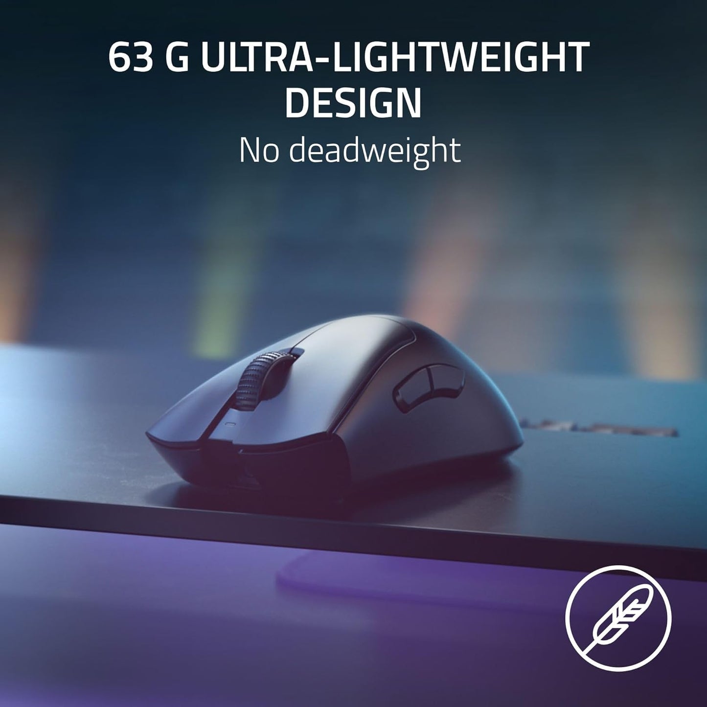 Razer DeathAdder V3 Pro Wireless Gaming Mouse + Hyperpolling Wireless Dongle: 63g Ultra Lightweight - Focus Pro 30K Optical Sensor - Optical Switches Gen-3-5 Programmable Buttons - Black
