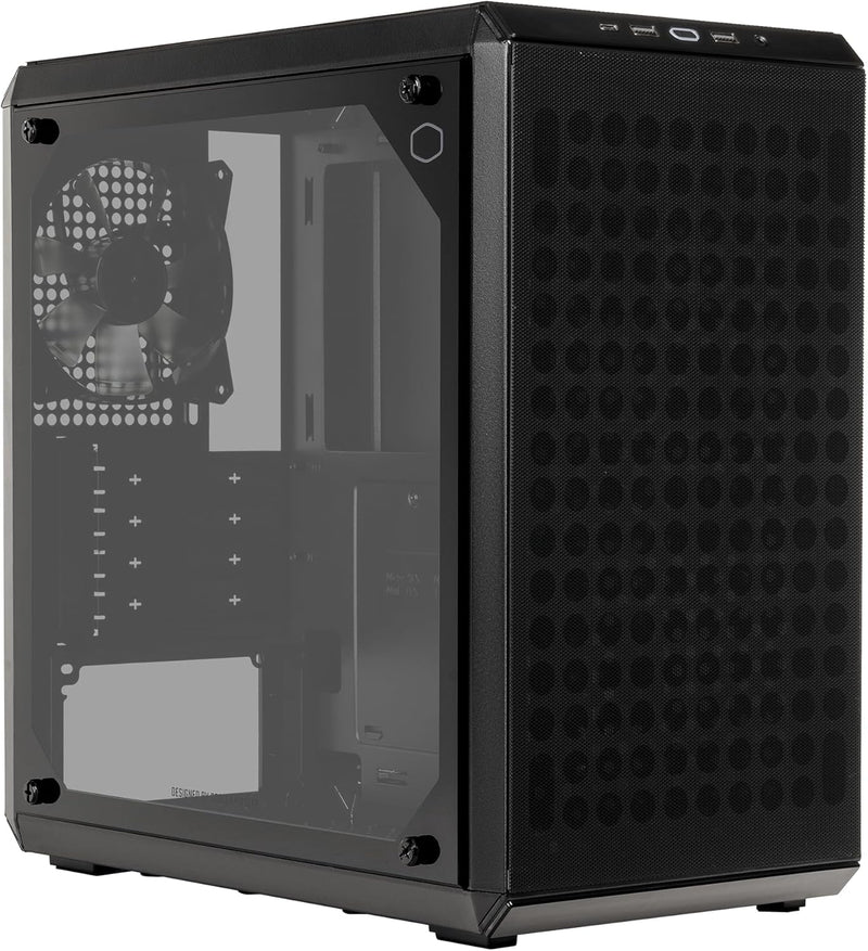 Cooler Master Q300L V2 Micro-ATX Tower, Magnetic Patterned Dust Filter, USB 3.2 Gen 2x2 (20GB), Tempered Glass, CPU Coolers Max 159mm, GPU Max 360mm, Fully Ventilated Airflow (Q300LV2-KGNN-S00)