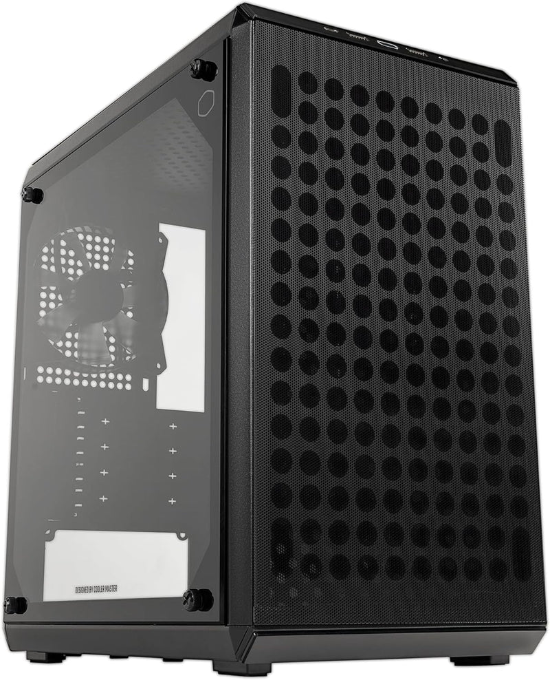 Cooler Master Q300L V2 Micro-ATX Tower, Magnetic Patterned Dust Filter, USB 3.2 Gen 2x2 (20GB), Tempered Glass, CPU Coolers Max 159mm, GPU Max 360mm, Fully Ventilated Airflow (Q300LV2-KGNN-S00)