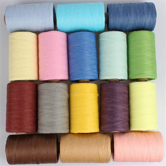 Rayon Raffia Paper Yarn Crochet Grape Color Raffia Ribbon for Hand Knitting Summer Hats Bags Knitted Crochet DIY Handmade Craft Knit Yarn Thread 316Yard
