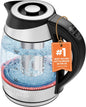 Chefman Electric Kettle w/ Temperature Control, 5 Presets, Colored LED Indicator Lights, 360° Swivel Base, BPA Free, Removable Tea Infuser Included, 1100 Watts & 120 Volts, Stainless Steel, 1.8 Liters