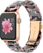 Wearlizer Resin Link Band Compatible with Apple Watch Bands 38/40/41/42mm Women, Lightweight Resin iWatch Bands Straps Dressy Bracelet for Apple Watch Band Series 10/9/8/7/6/5/4/3/2/1/SE, Floral