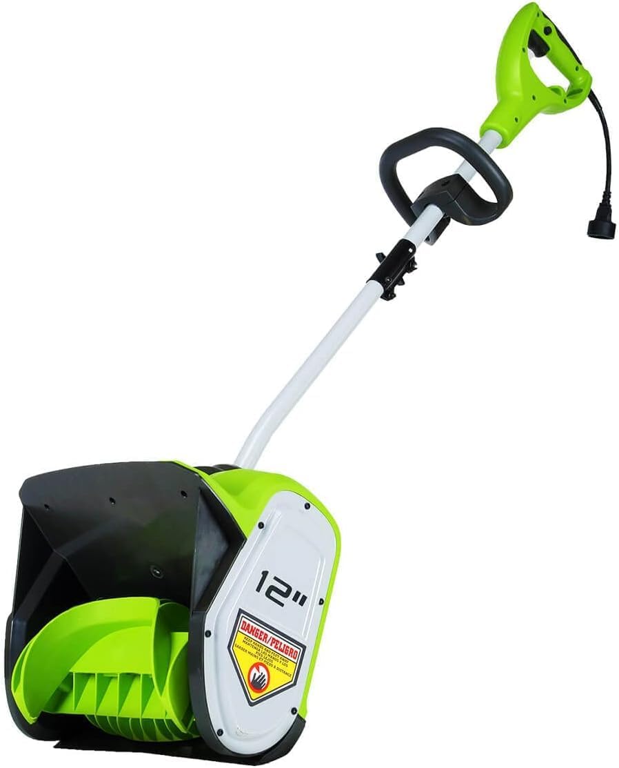 8 Amp Electric Snow Shovel – 12-Inch Corded Snow Thrower – 20ft Snow Discharge – Lightweight Snow Removal Tool - PuriLite