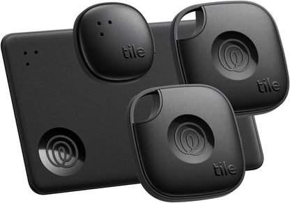 Tile Essentials Bluetooth Trackers & Item Locators for Keys, Wallets, Remotes, and More – 4-Pack, iOS & Android Compatible - PuriLite