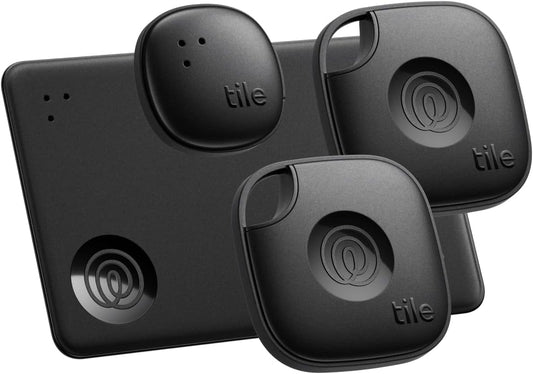 Tile Essentials Bluetooth Trackers & Item Locators for Keys, Wallets, Remotes, and More – 4-Pack, iOS & Android Compatible - PuriLite